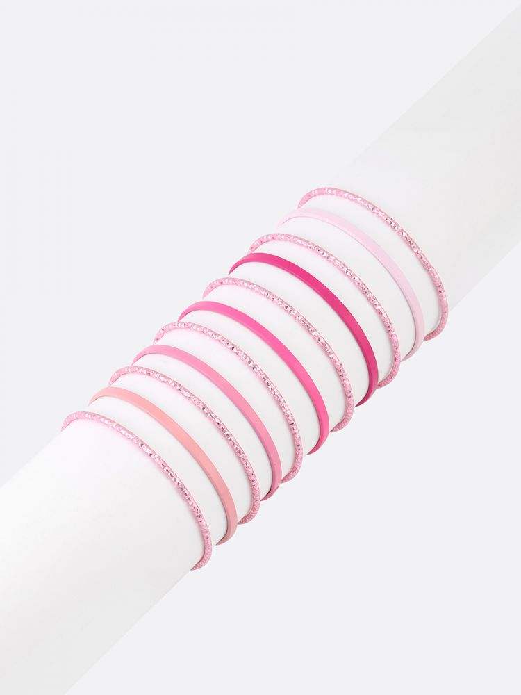 סט צמידי בנגל ורודים