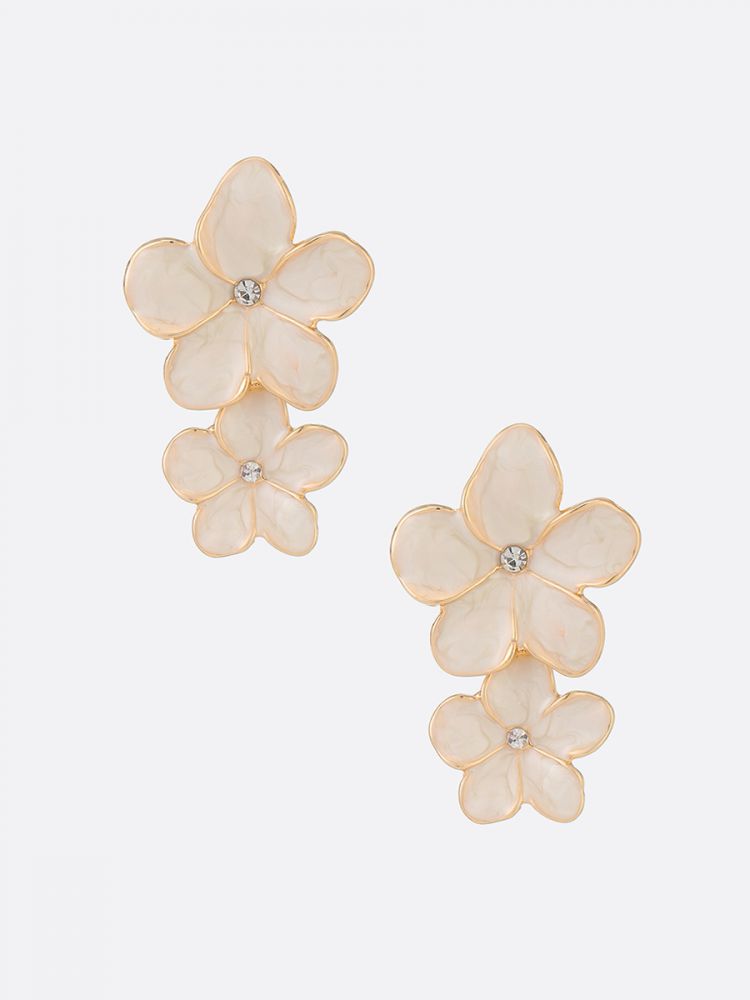 עגילי פרחים כפולים