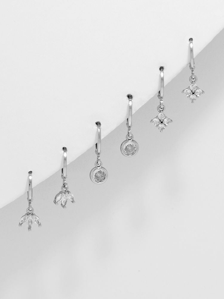 סט 3 זוגות עגילי חישוק