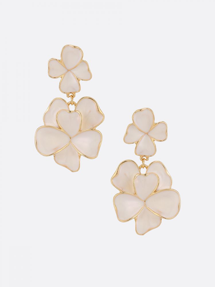 עגילי פרחים ארוכים