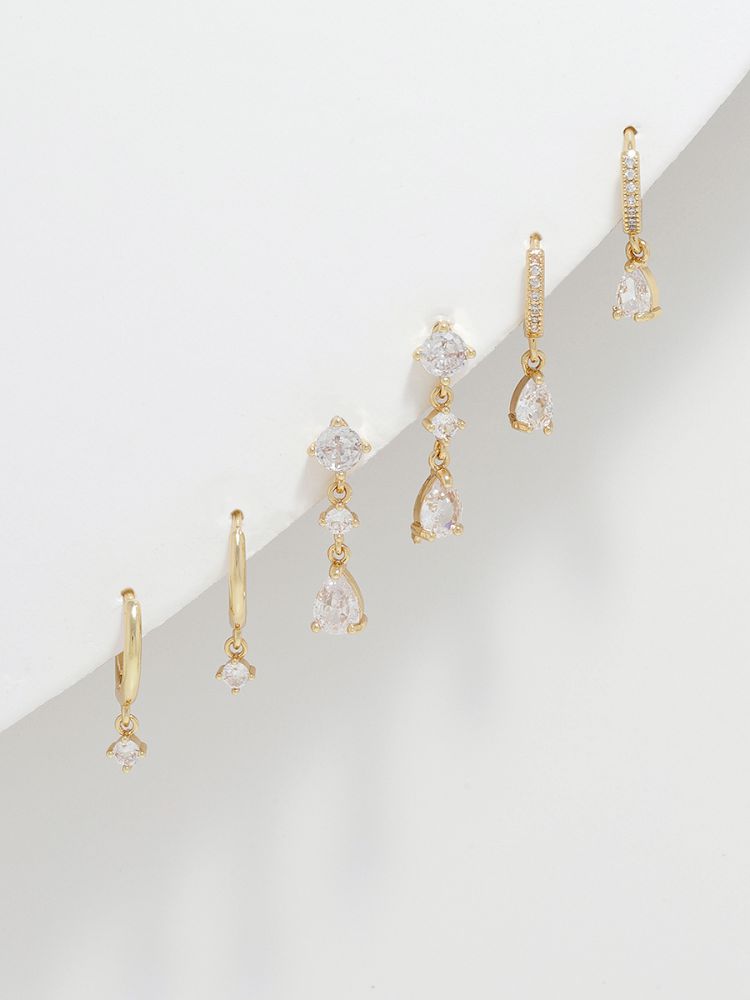 סט 3 זוגות עגילים