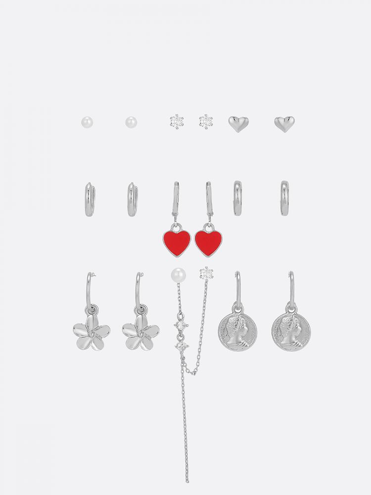 סט 9 זוגות עגילים