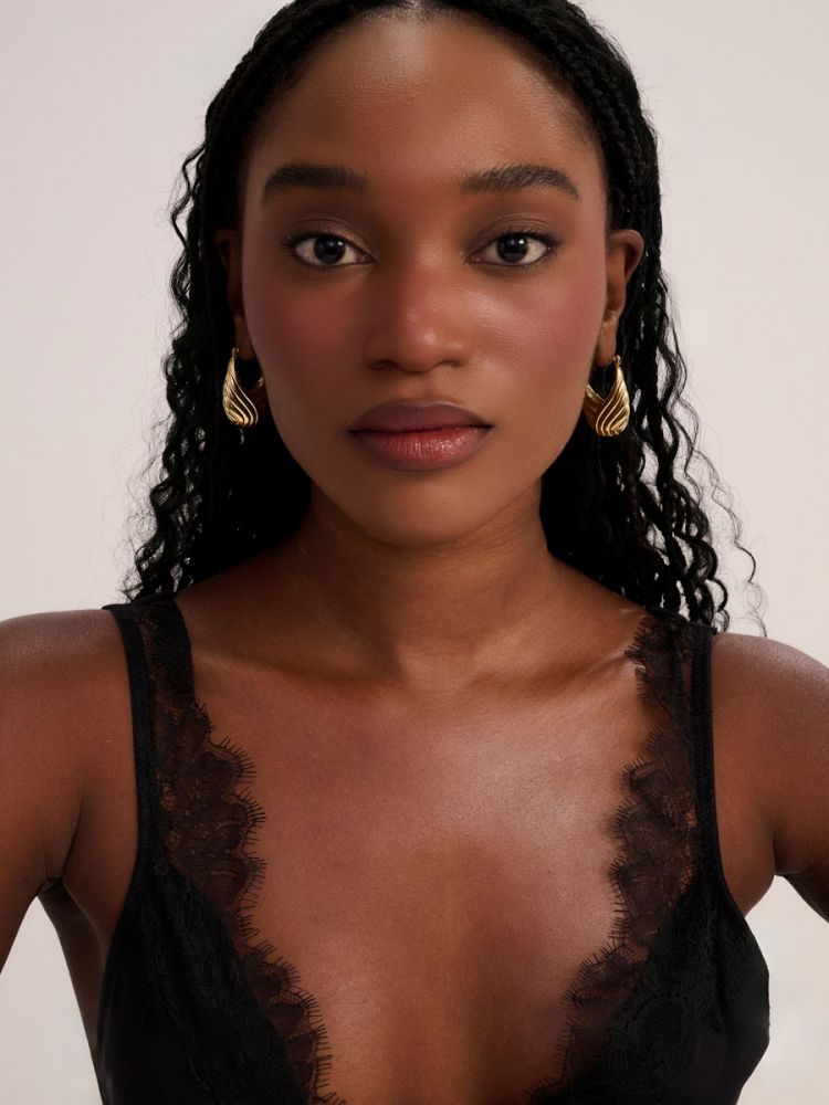 עגילי חישוק מעוצבים מפלדת אל-חלד