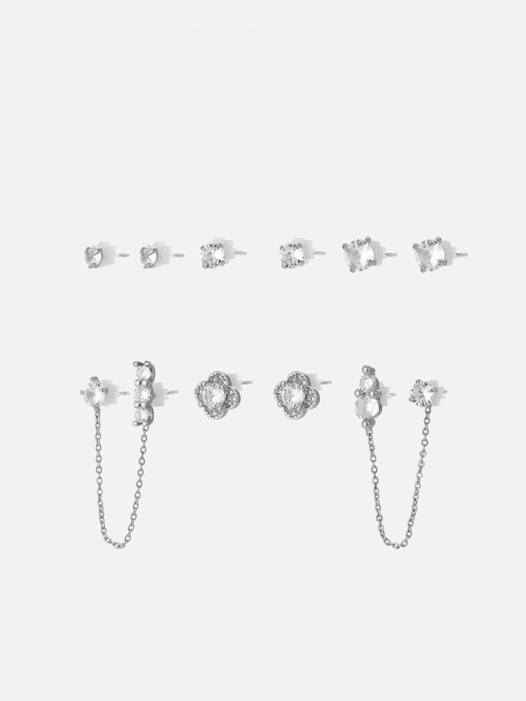 סט 6 זוגות עגילים