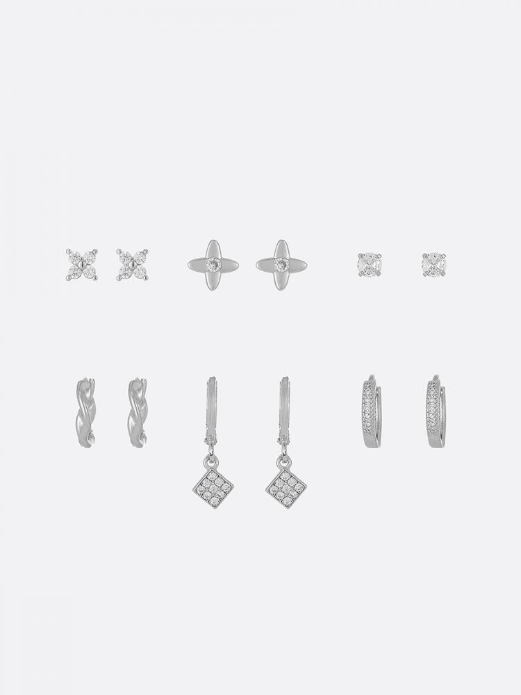 סט 6 זוגות עגילים