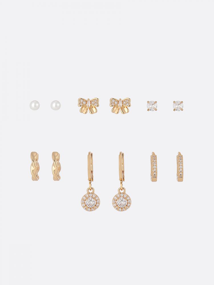 סט 6 זוגות עגילים