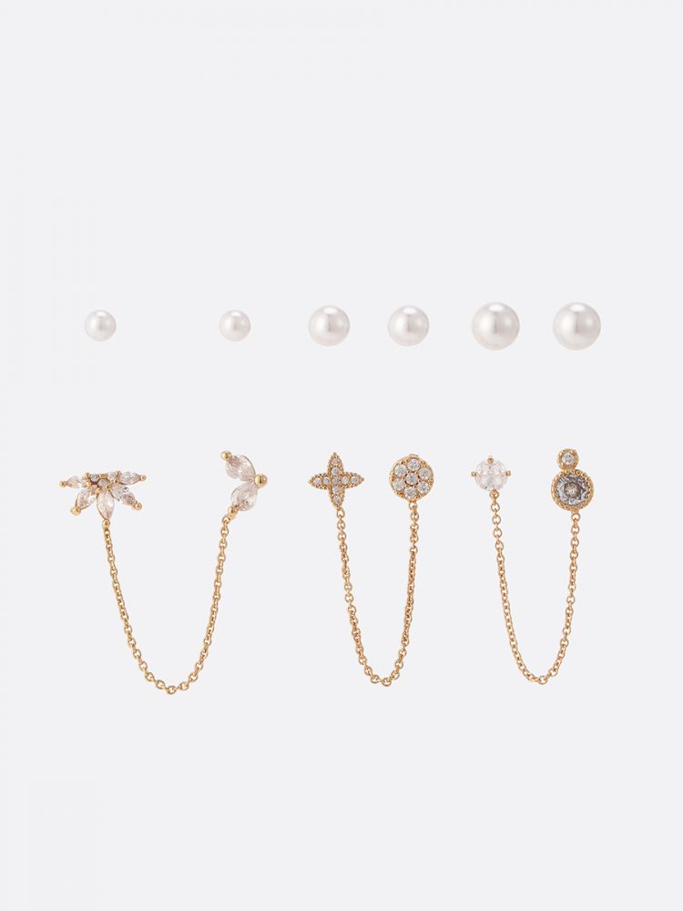 סט 6 זוגות עגילים