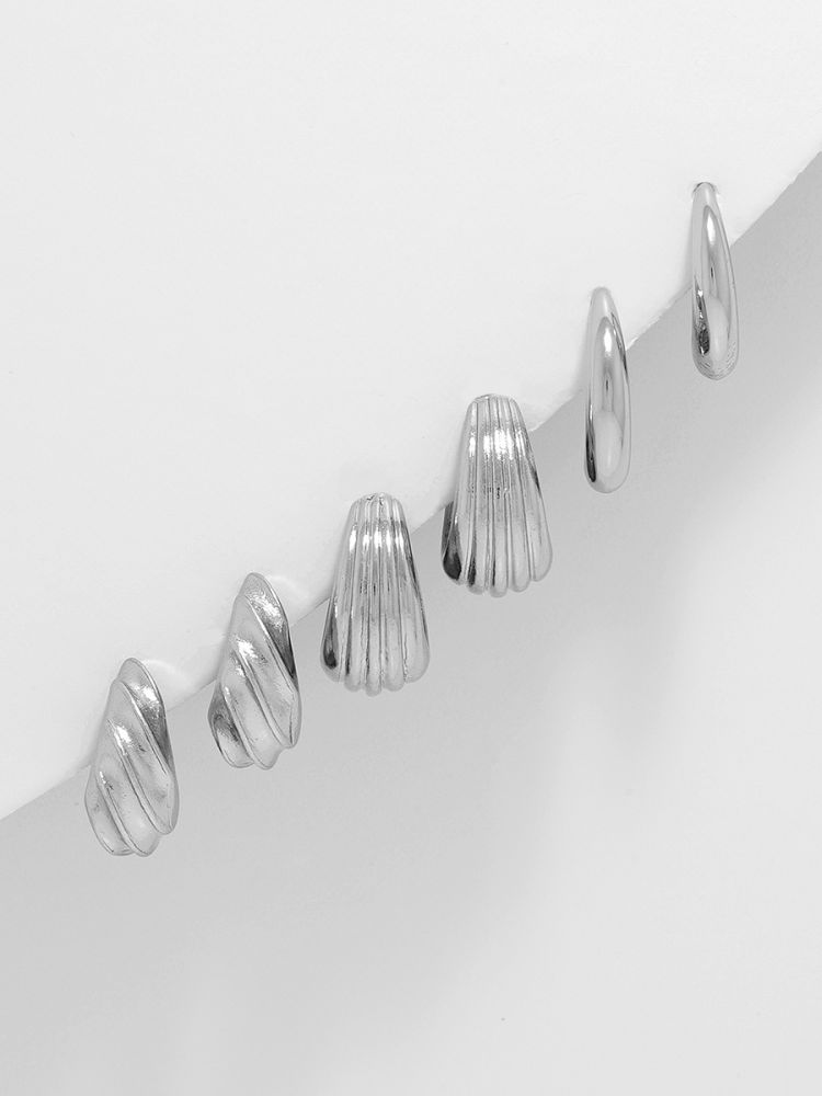 סט 3 זוגות עגילי חישוק