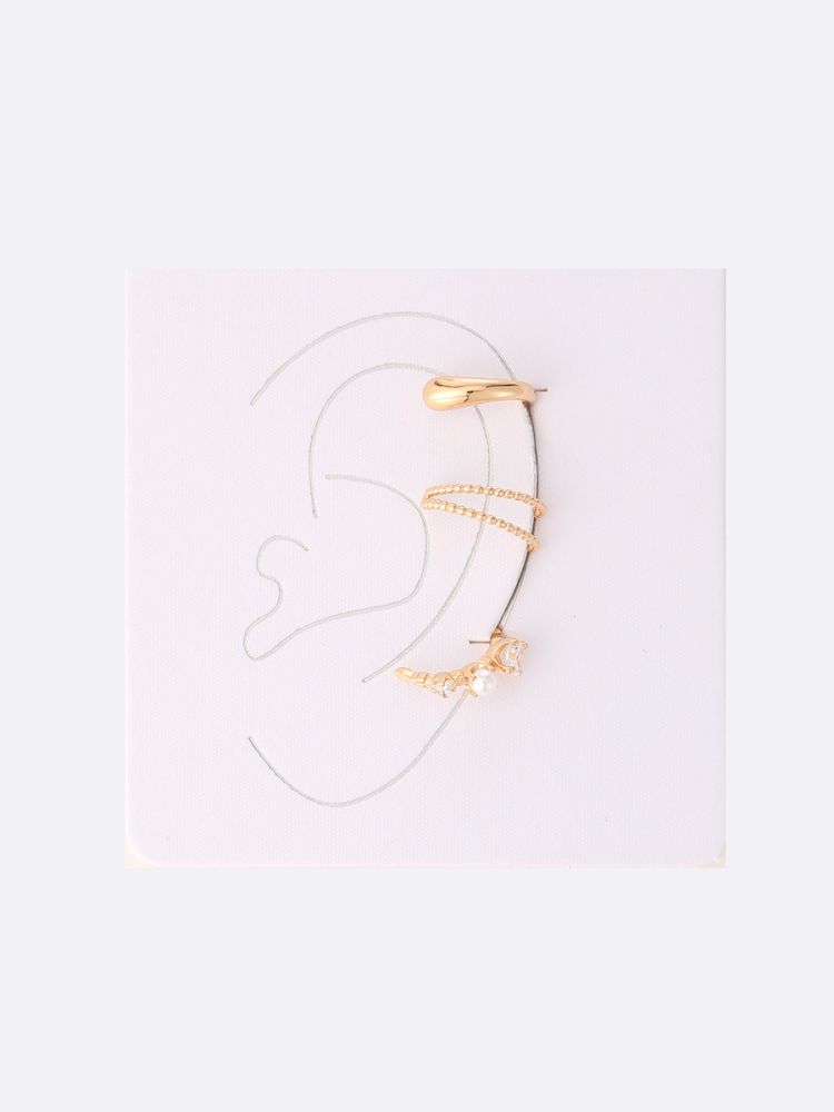 סט 3 עגילי קאף