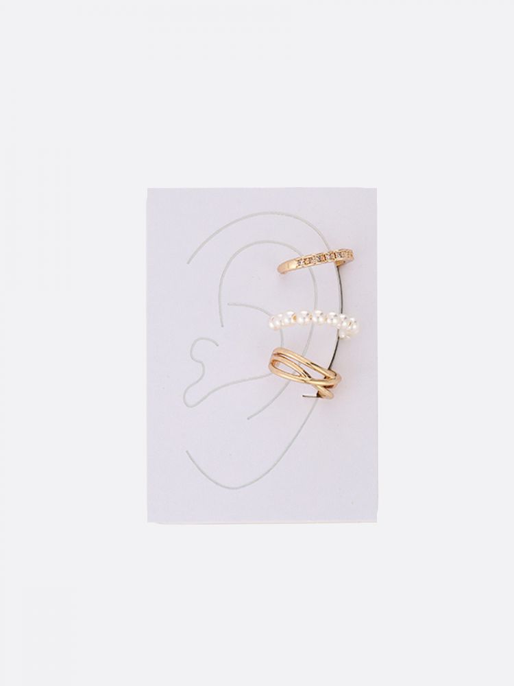 סט 3 עגילי קאף