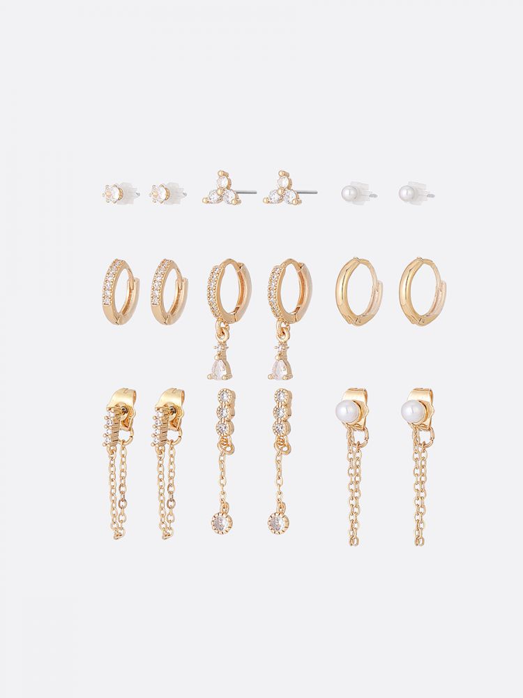 סט 9 זוגות עגילים