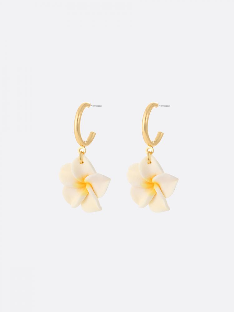 עגילים עם תליון פרח