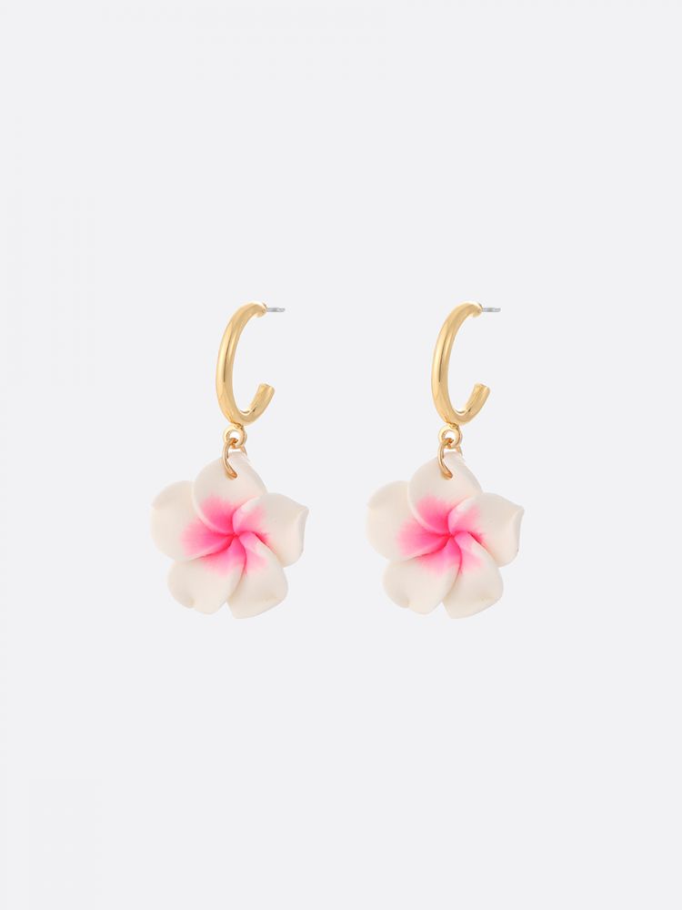 עגילים עם תליון פרח