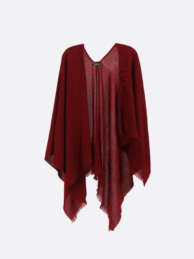 פונצ’ו פתוח עם סיומת פרומה