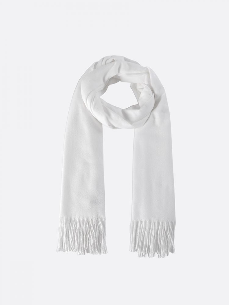 צעיף סריג דק עם פרנזים