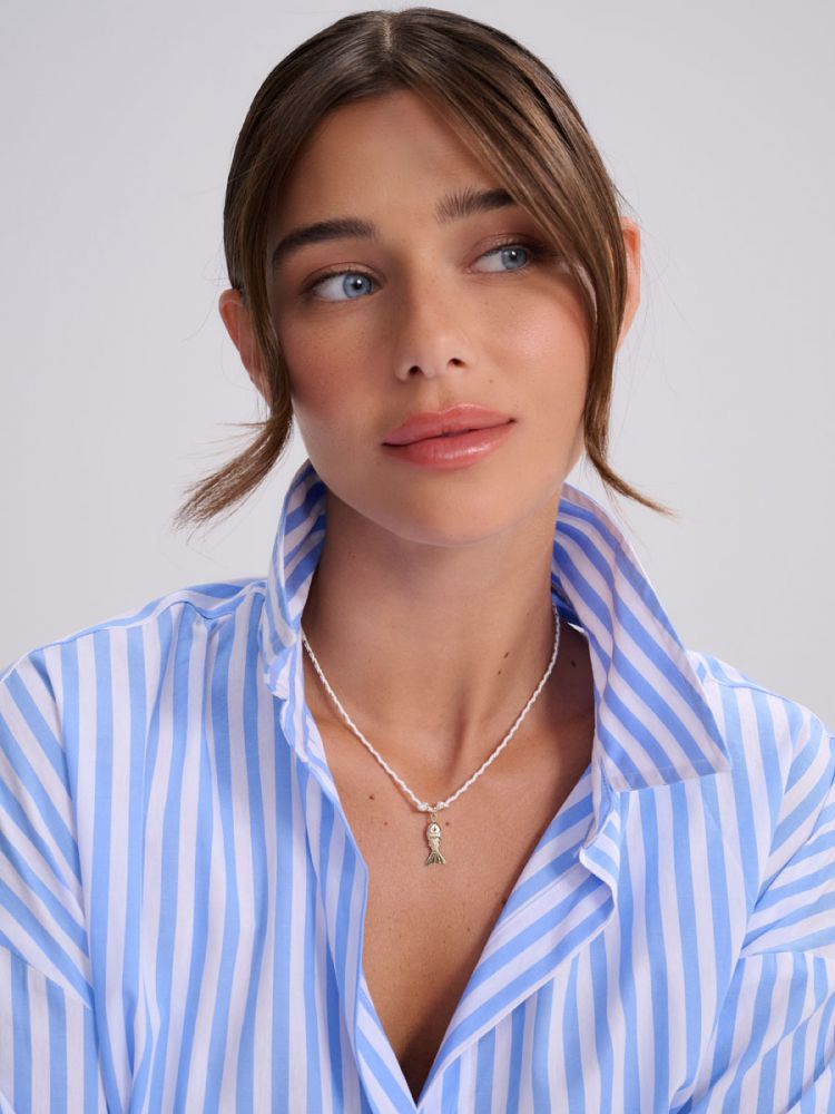 שרשרת חוט עם תליון דג