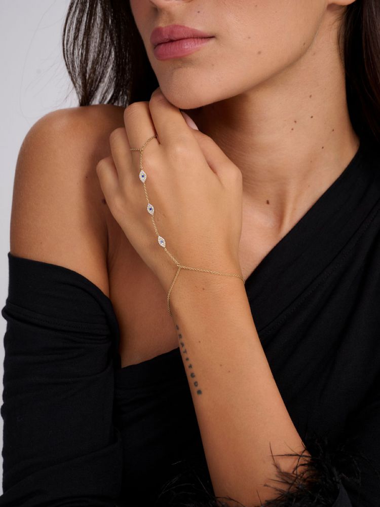 צמיד טבעת בציפוי זהב 14K