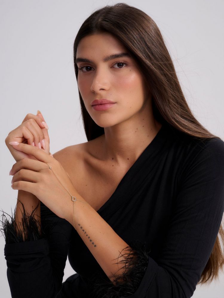 צמיד טבעת בציפוי זהב 14K