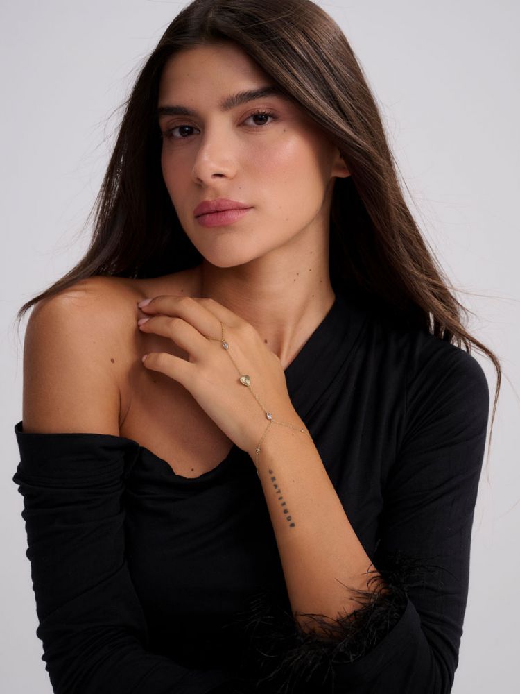 צמיד טבעת בציפוי זהב 14K