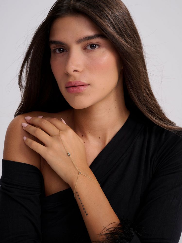 צמיד טבעת בציפוי זהב 14K