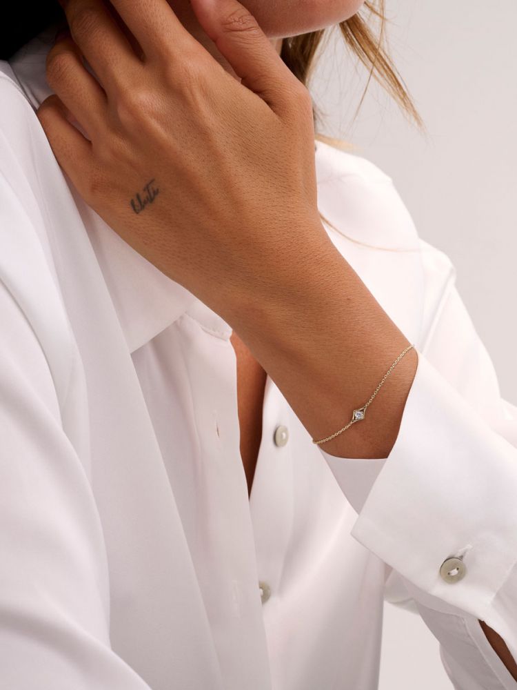 צמיד משובץ בציפוי זהב 14K