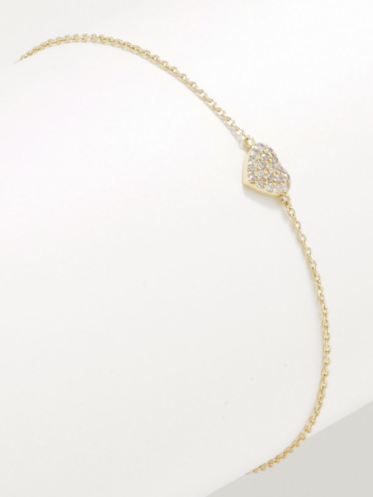 צמיד לב משובץ בציפוי זהב 14K