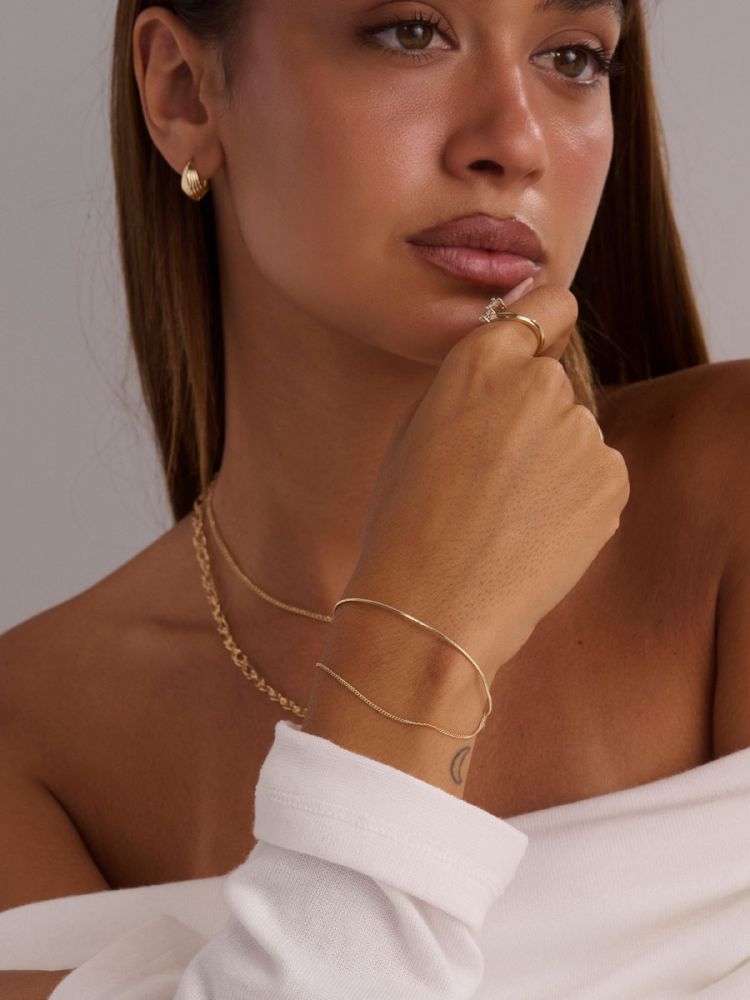 צמיד כפול בציפוי זהב 14K