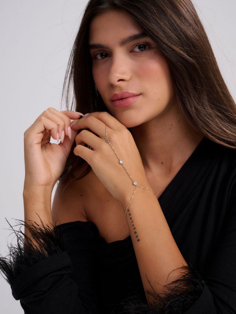 צמיד טבעת בציפוי זהב 14K