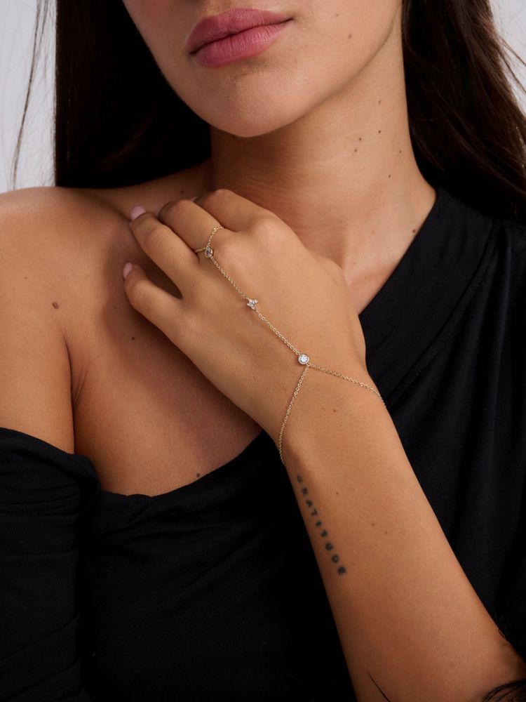 צמיד טבעת בציפוי זהב 14K