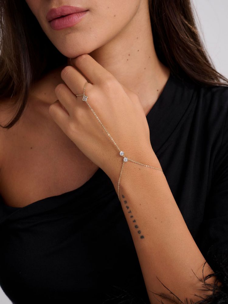 צמיד טבעת בציפוי זהב 14K