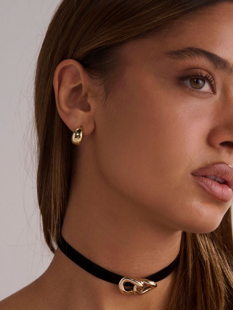 עגילי חישוק עבים בציפוי זהב 14K