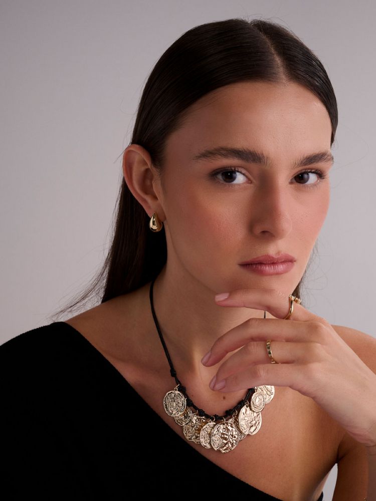 עגילי חישוק עבים בציפוי זהב 14K