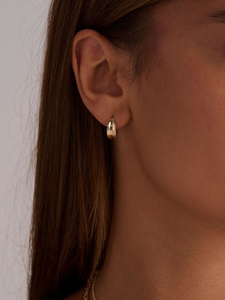 עגילי חישוק עבים בציפוי זהב 14K