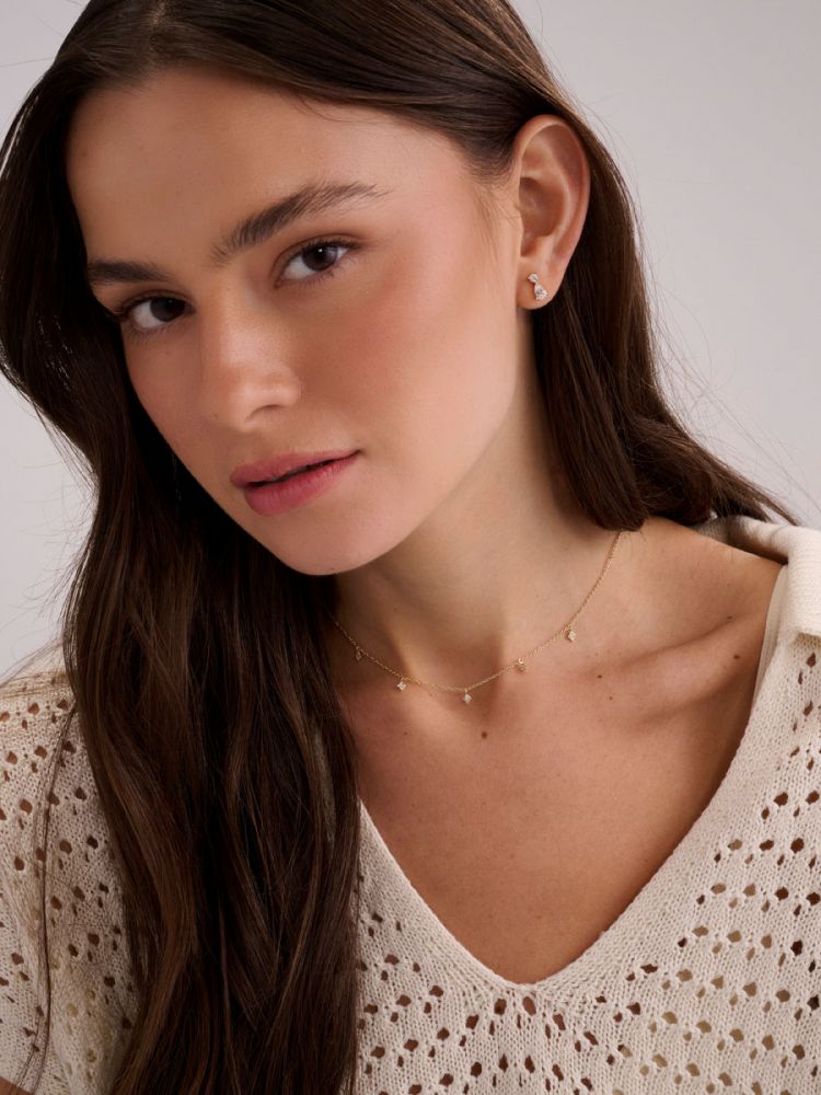 שרשרת צ’ארמים משובצת בציפוי זהב 14K