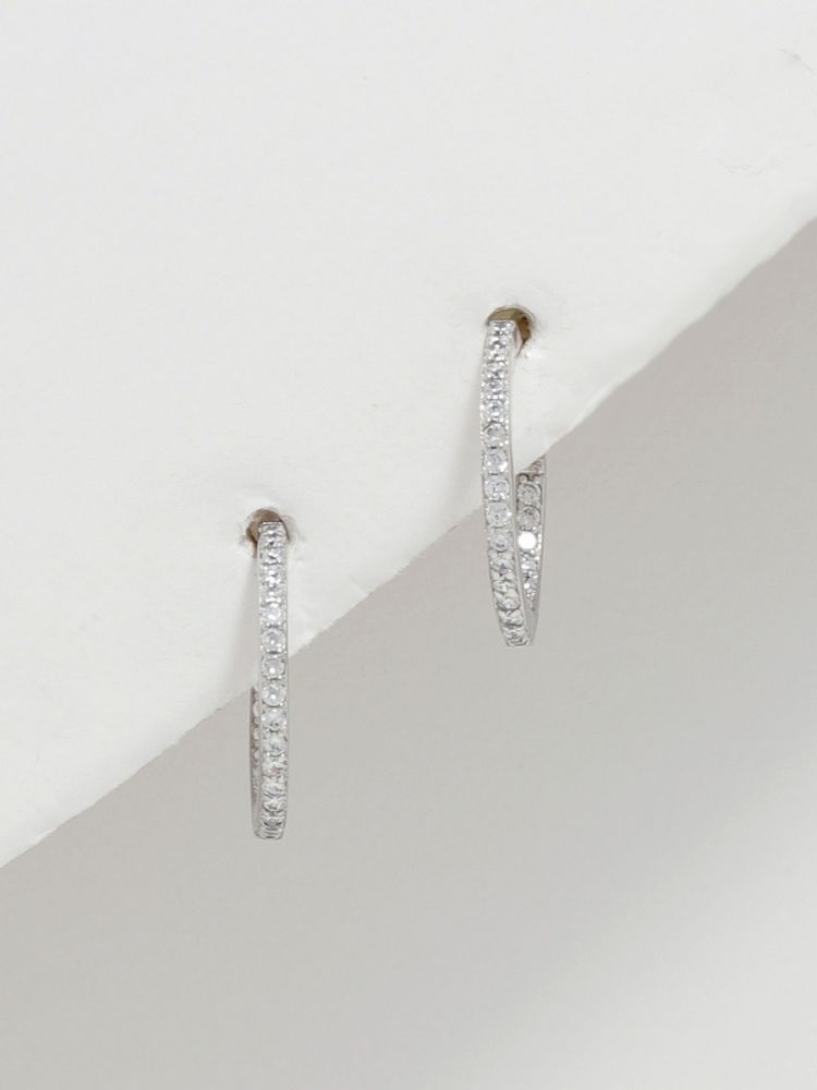 עגילי חישוק משובצים מכסף 925