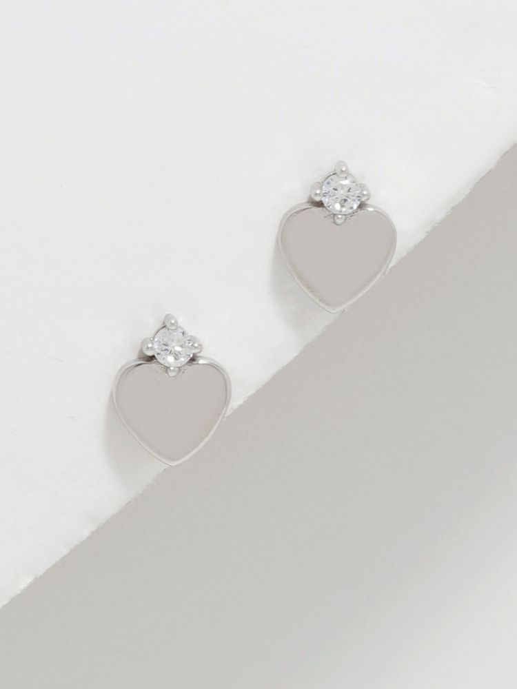 עגילי לב צמודים מכסף 925