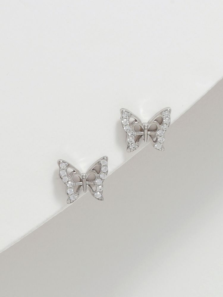 עגילי פרפר צמודים מכסף 925