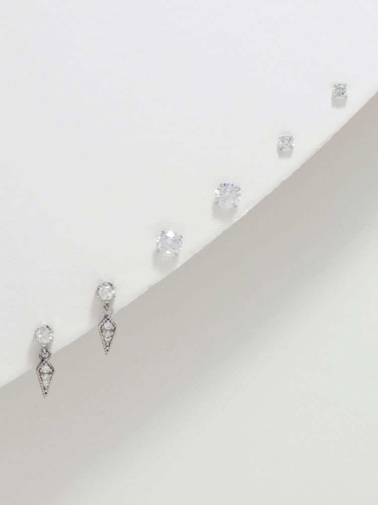 סט 3 עגילים צמודים מכסף 925