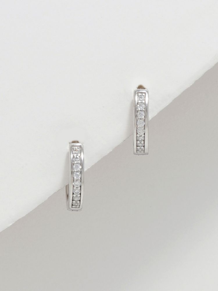 עגילי חישוק משובצים מכסף 925