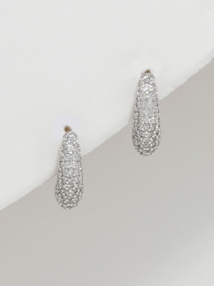 עגילי חישוק משובצים מכסף 925