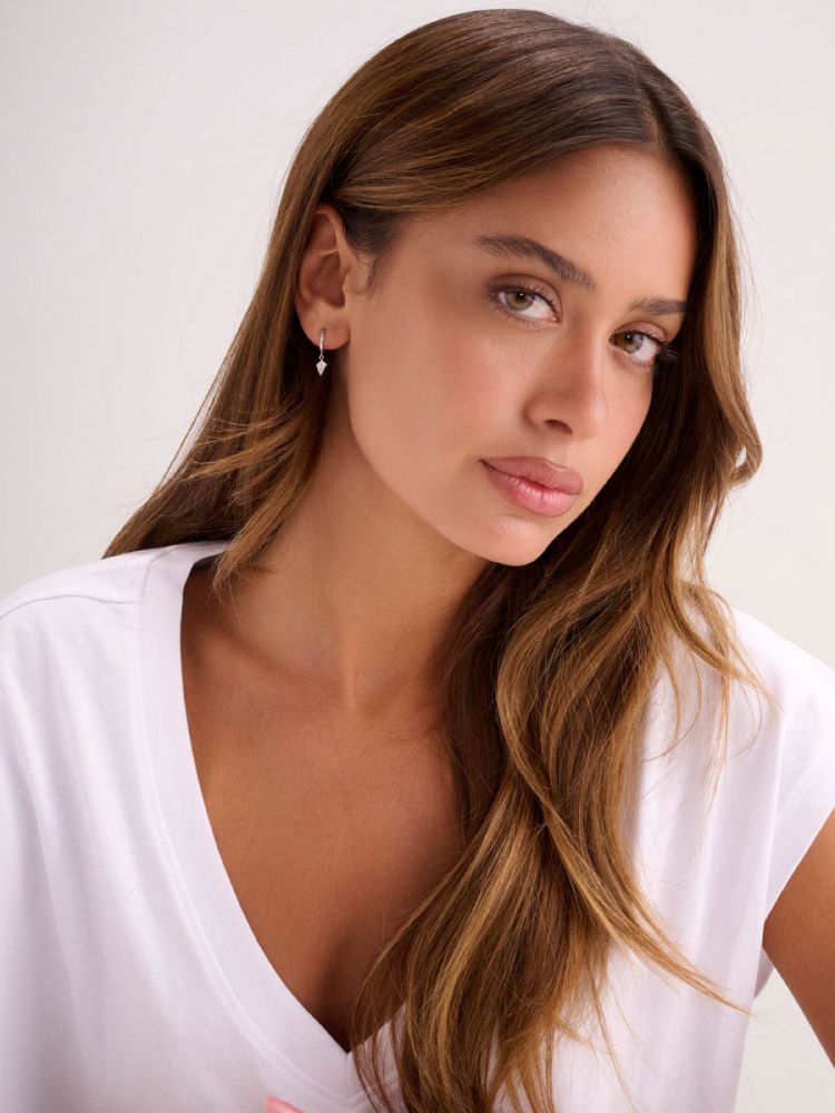 עגילים כסף 925 משובצים