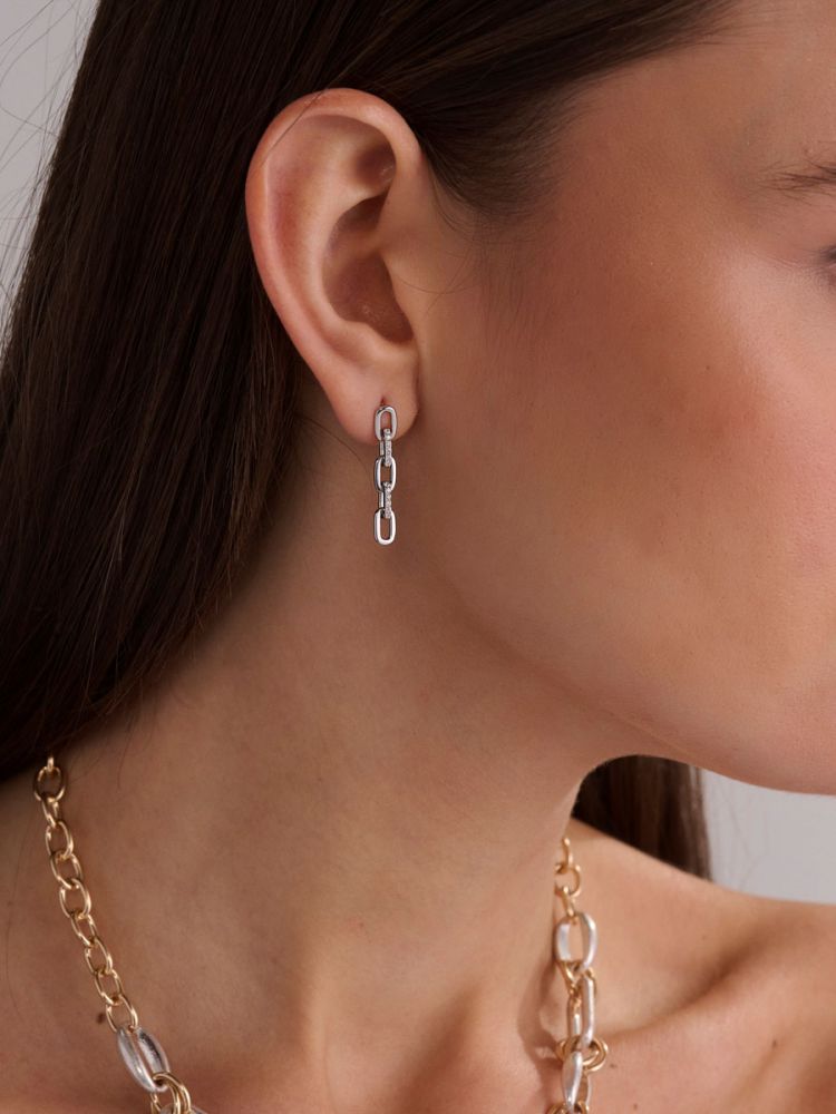 עגילי חוליות משובצים מכסף 925