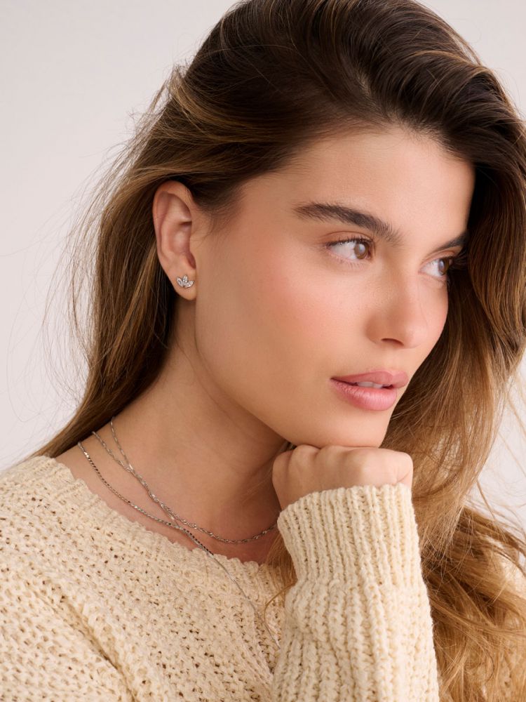 עגילי כסף 925 משובצים