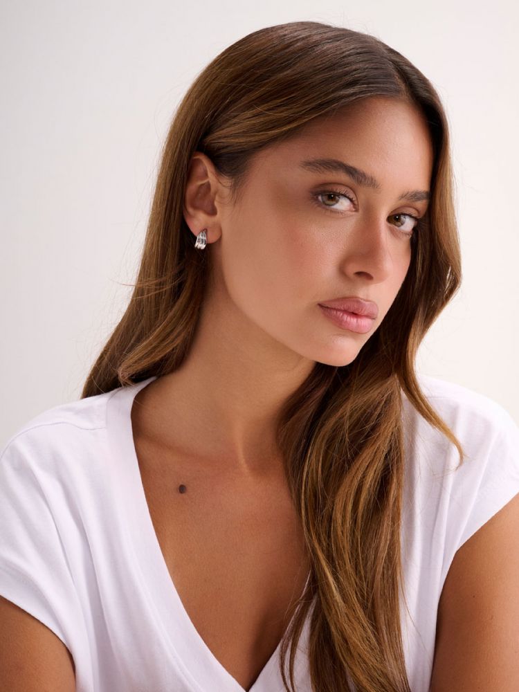 עגילי חישוק מדורגים מכסף 925