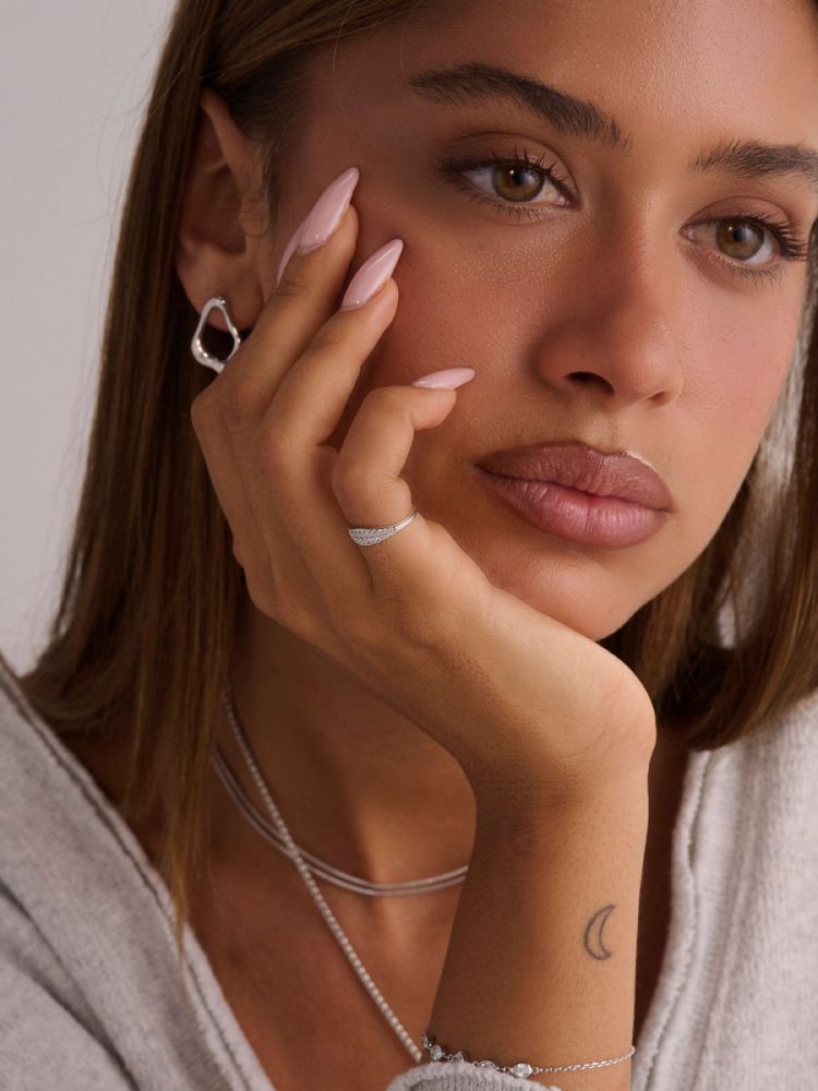 טבעת כסף 925 משובצת