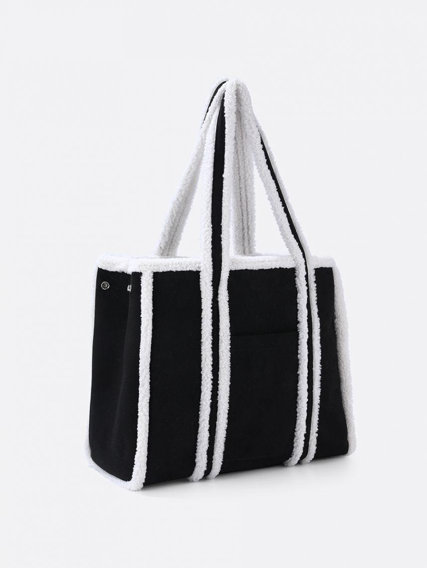 תיק מרובע משולב פרווה