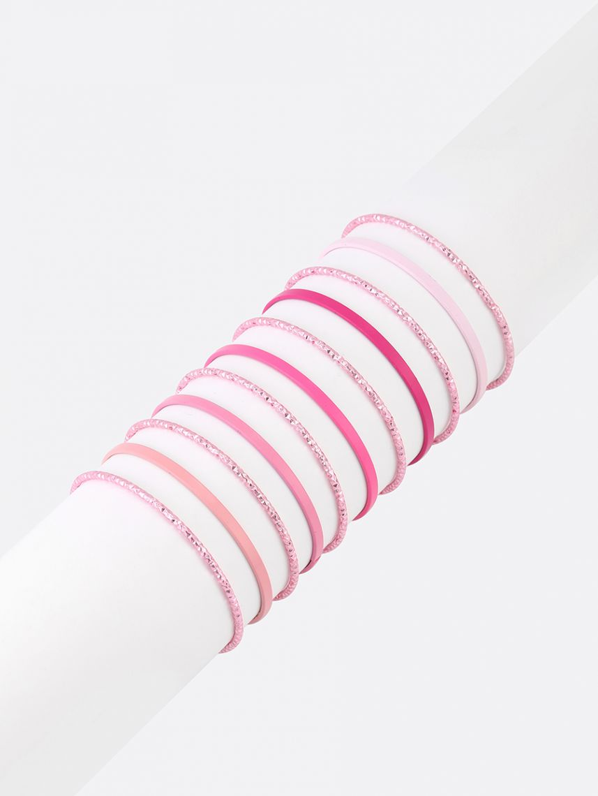 סט צמידי בנגל ורודים