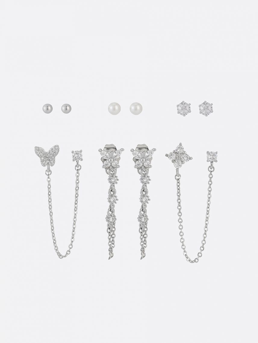 סט 6 זוגות עגילים