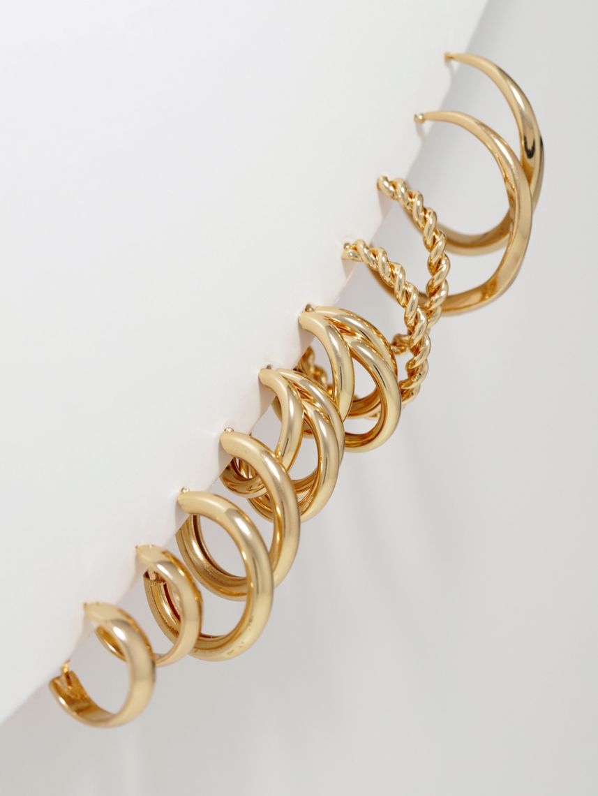 סט 5 זוגות עגילי חישוק