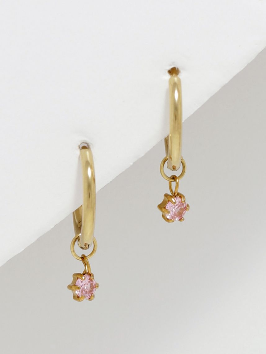 עגילי חישוק משובצים מפלדת אל-חלד